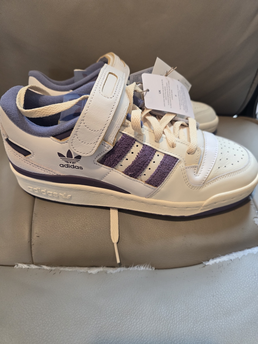 adidas Kids White & Purple High-Top Sneaker